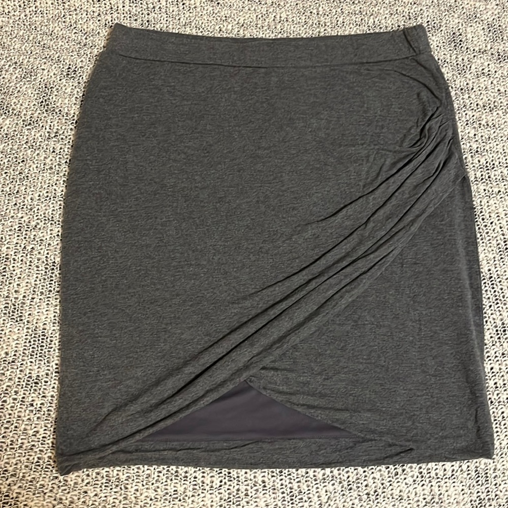 Metaphor jersey knit grey gray asymmetrical petal pencil skirt